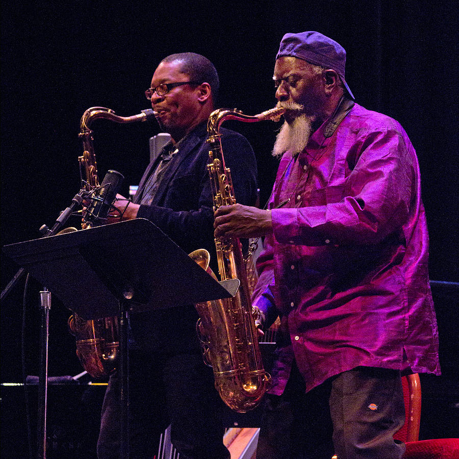 Ravi Coltrane And Pharoah Sanders 9 Photograph by Lee Santa
