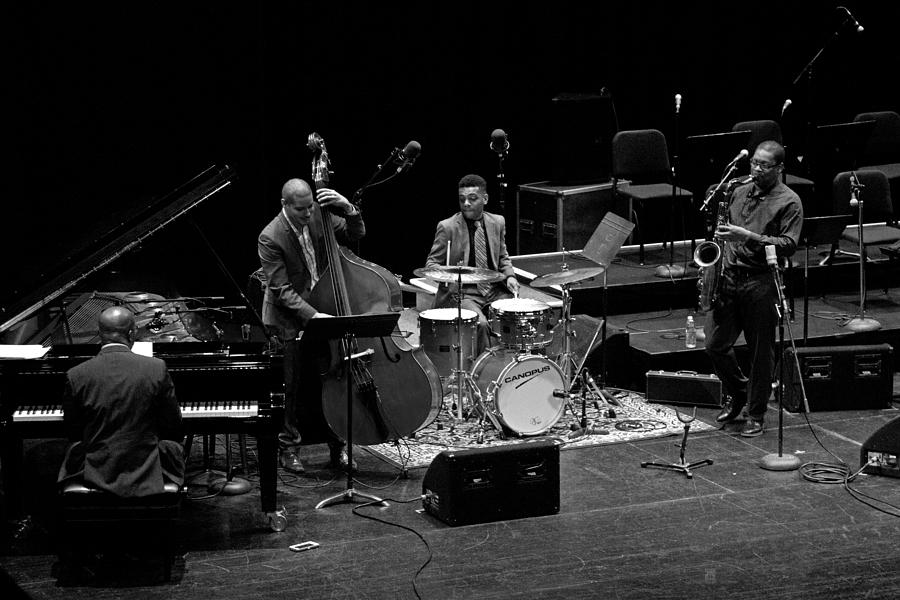 Ravi Coltrane with Orrin Evans Trio 2 Photograph by Lee Santa