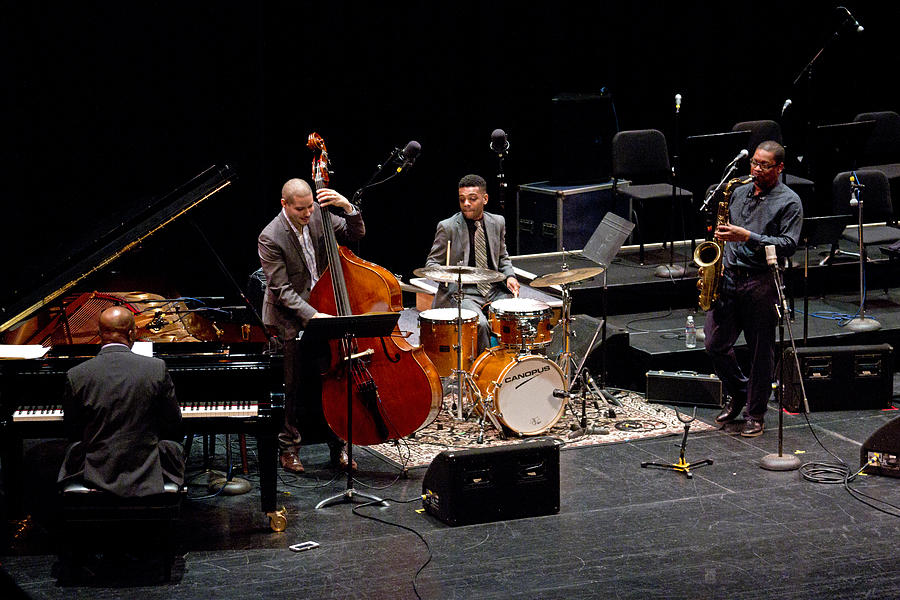 Ravi Coltrane with Orrin Evans Trio Photograph by Lee Santa