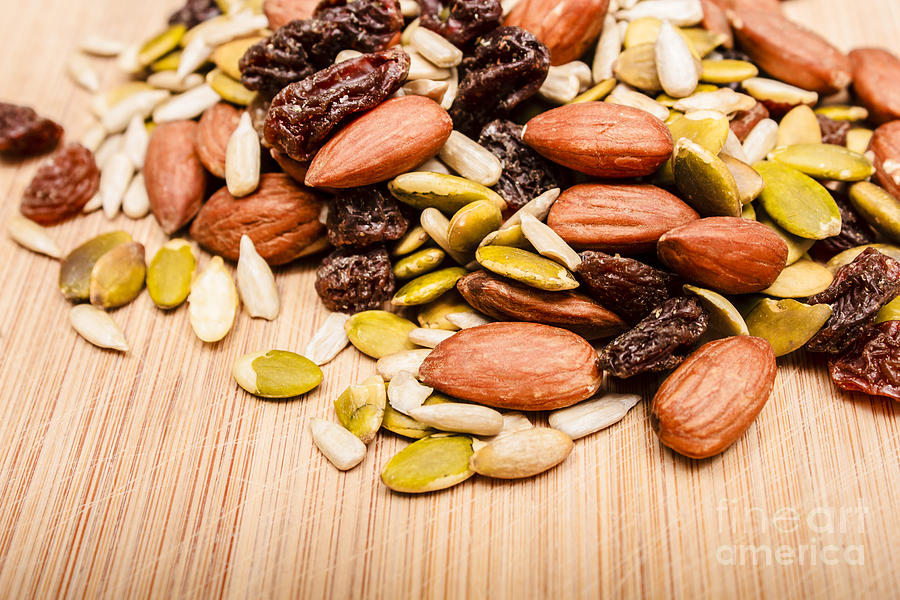 Raw Organic Nuts And Seeds Photograph by Photography