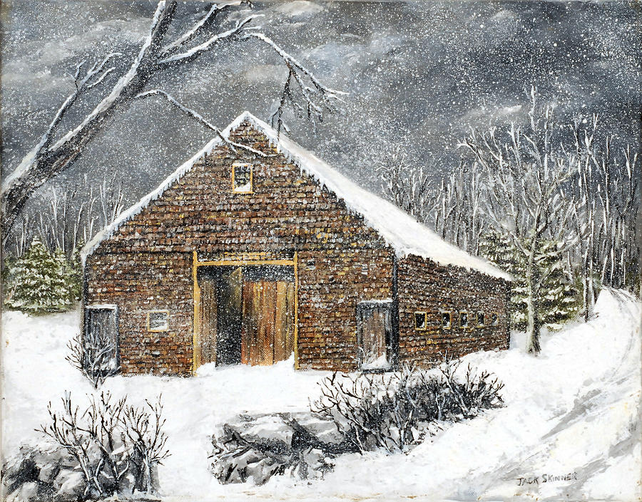 Barn Painting - Ray Emersons Old Barn by Jack Skinner