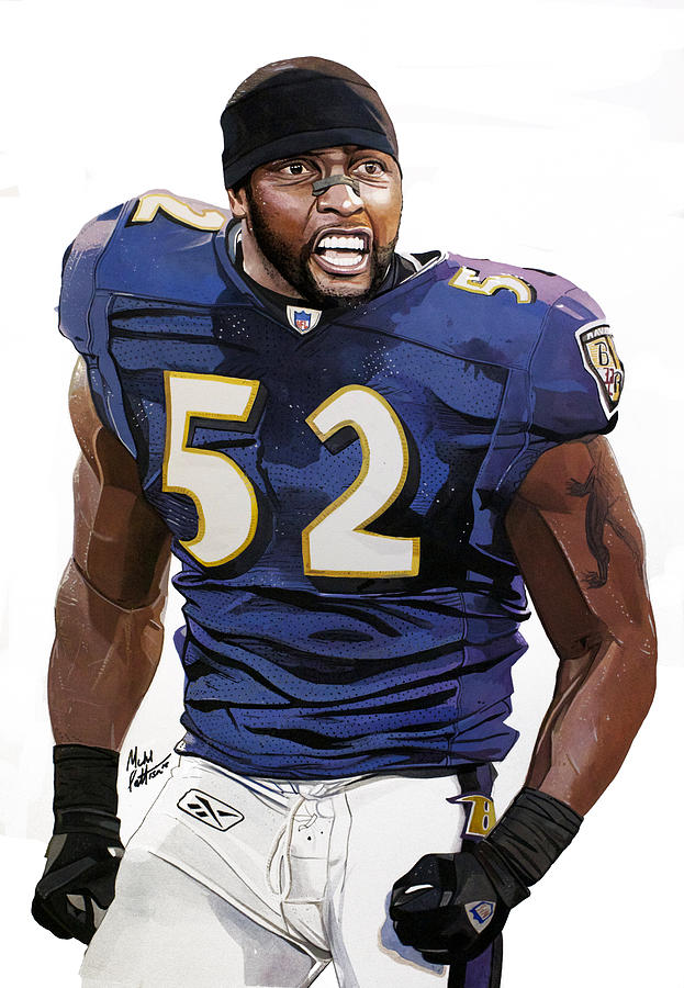 Ray Lewis Painting - Ray Lewis Baltimore Ravens by Michael Pattison
