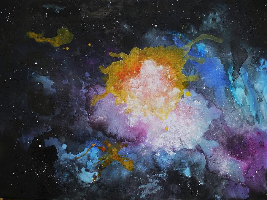 Manta ray nebula Painting by Nigel Radcliffe