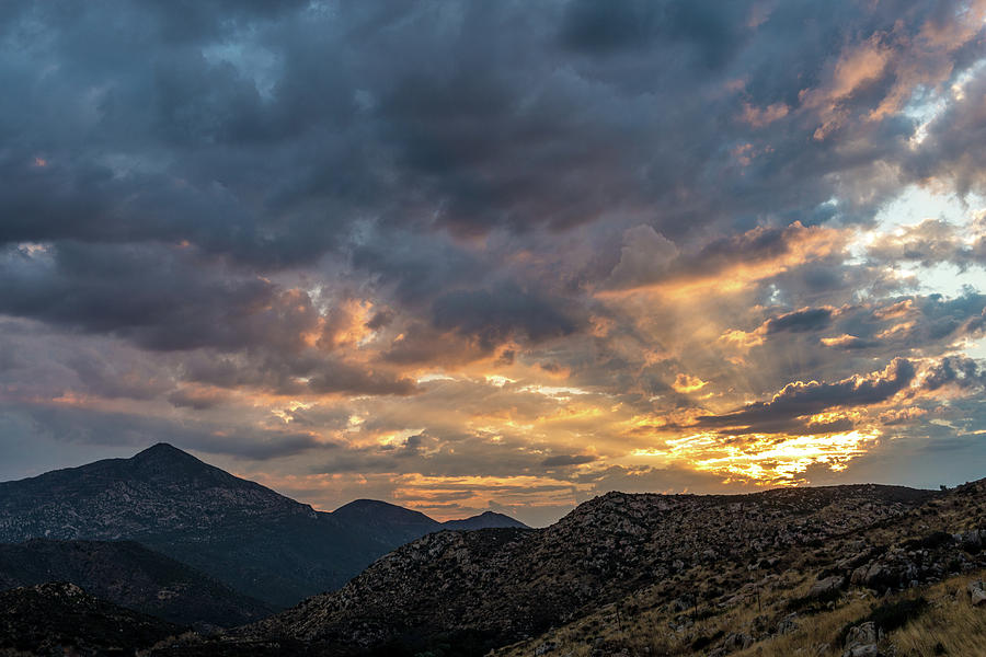 Sunset Photograph - Rays Above Tecate Peak by TM Schultze Sunset Photograph - Rays Above Tecate Peak by TM Schultze