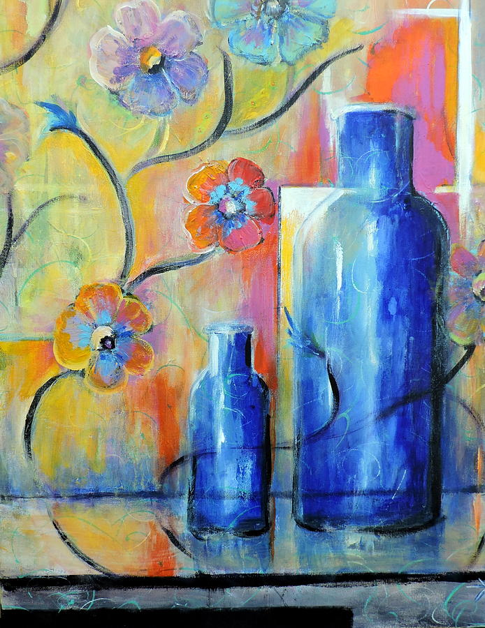 Still Life Painting - Rays Blue by Jodie Marie Anne Richardson Traugott          aka jm-ART