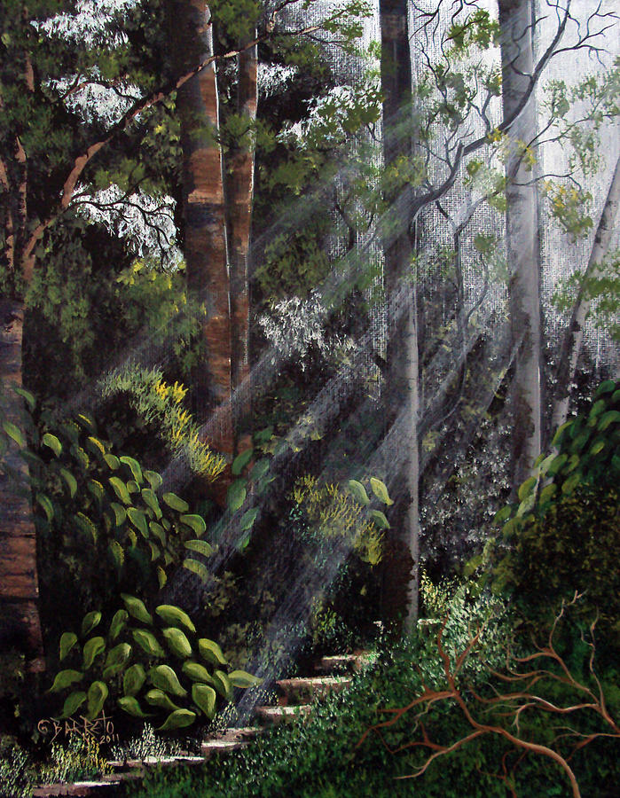 Rays Painting by Gloria E Barreto-Rodriguez