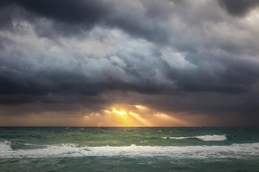 Rays in a Dramatic Sky Photograph by Debra and Dave Vanderlaan