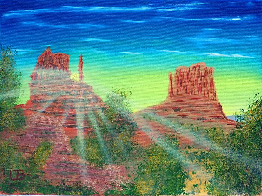 Desert Painting - Rays of light by Lawrence Booth