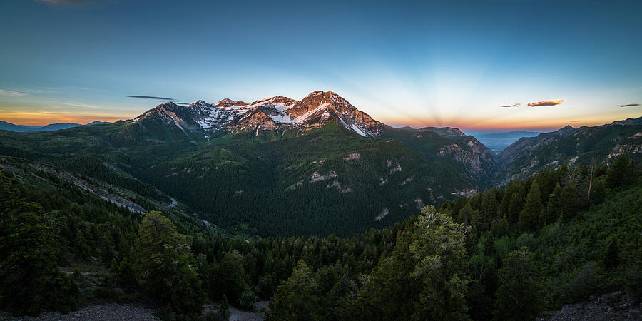 Rays of Light over Timpanogos Photograph by James Udall