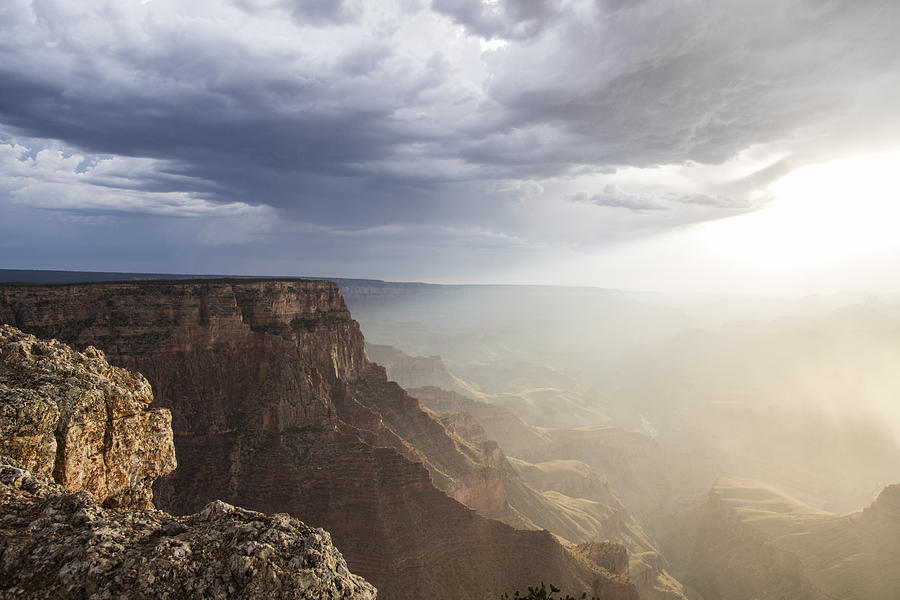 Grand Canyon National Park Photograph - Rays on the Grand Canyon  by John McGraw