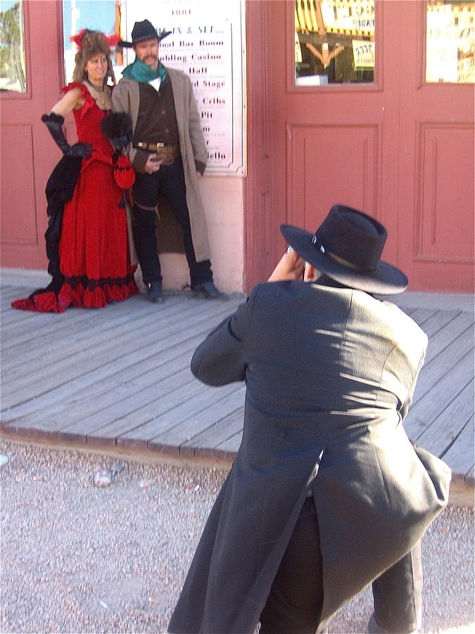Re-enactor couple being photographed Birdcage Theater Tombstone Arizona 2004 Photograph by David Lee Guss