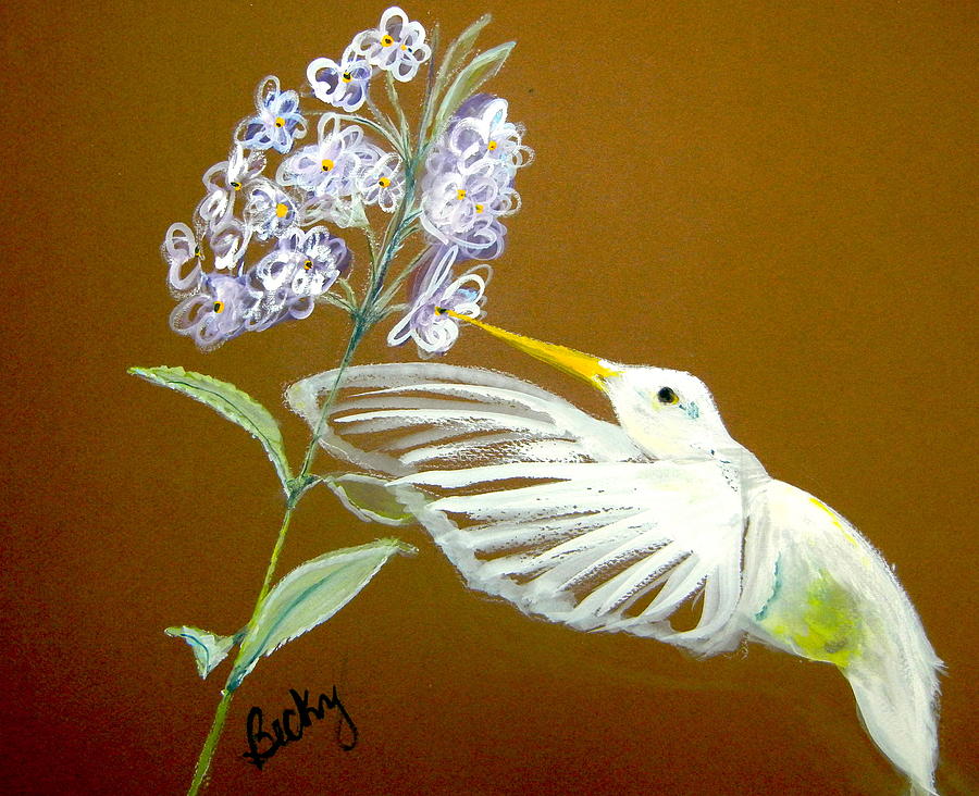 Hummingbird Painting - Reach by Becky Phillips