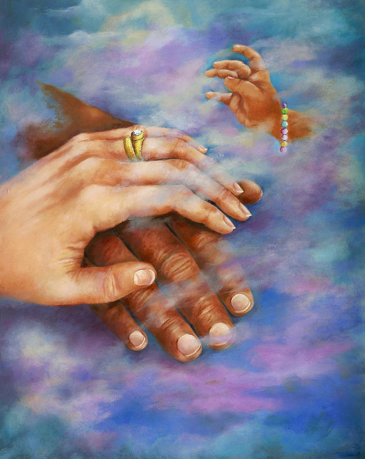 Reaching for Love Painting by Myra Goldick