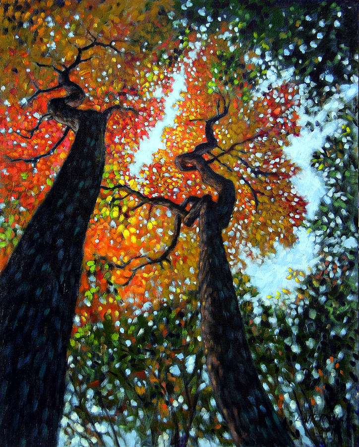Fall Trees Painting - Reaching for the Light by John Lautermilch Fall Trees Painting - Reaching for the Light by John Lautermilch