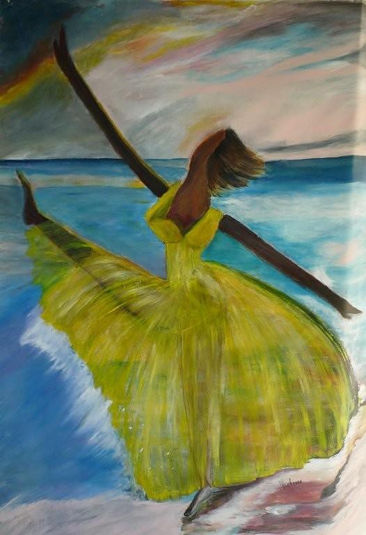 Ballet Dancer Painting - Reaching for the stars by Nalini  Bhat