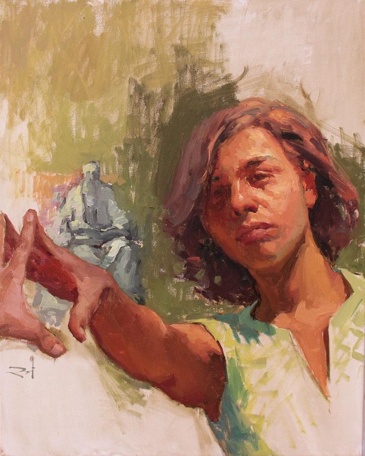 Portrait Painting - Reaching out by Snehal Page