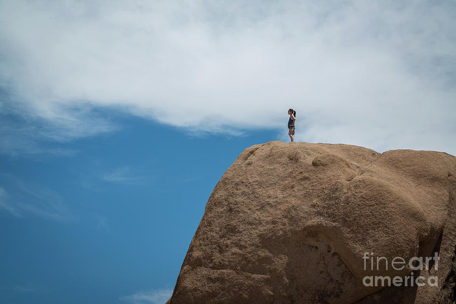 Joshua Tree National Park Photograph - Reaching The Top Of The Rock by Michael Ver Sprill