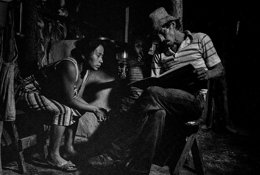 Reading by Firelight Photograph by Tina Manley