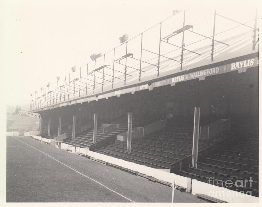 Reading - Elm Park - Norfolk Road Stand 1 - BW - 1968 Photograph by Legendary Football Grounds