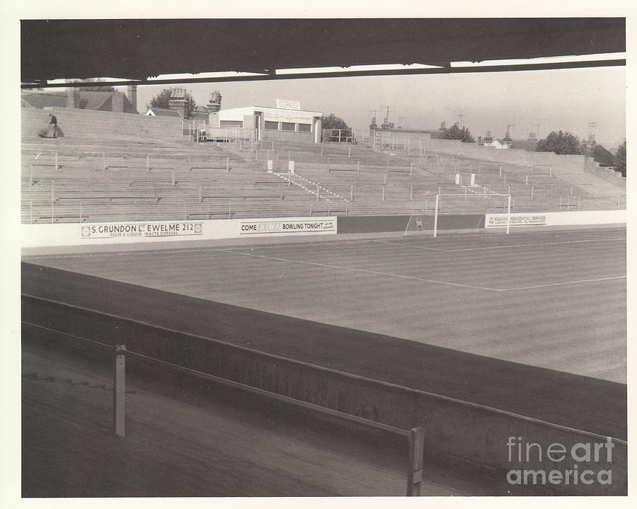 Reading - Elm Park - Reading End 1 - BW - 1968 Photograph by Legendary Football Grounds