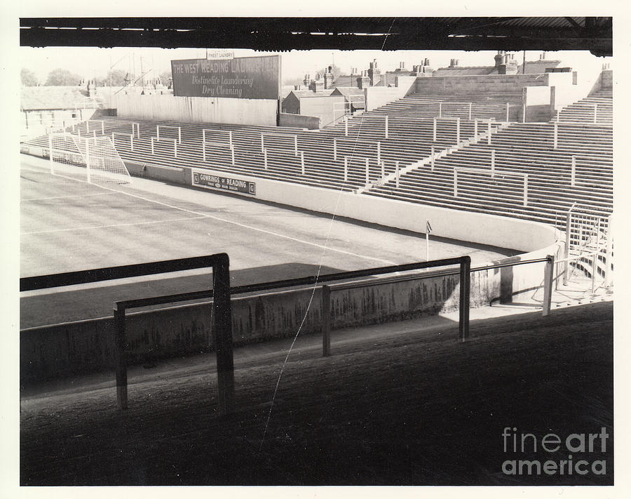 Reading - Elm Park - Tilehurst End 1 - BW - 1970 Photograph by Legendary Football Grounds