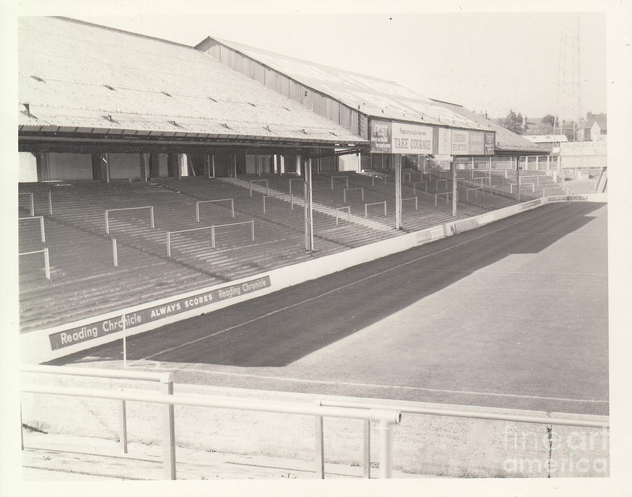 Reading - Elm Park - Tilehurst Terrace 1 - BW - 1970 Photograph by Legendary Football Grounds