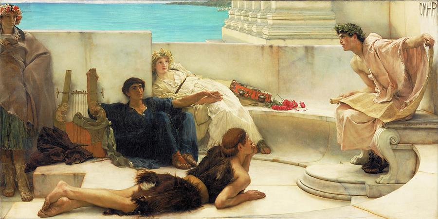 Reading from Homer Painting by Lawrence Alma-Tadema
