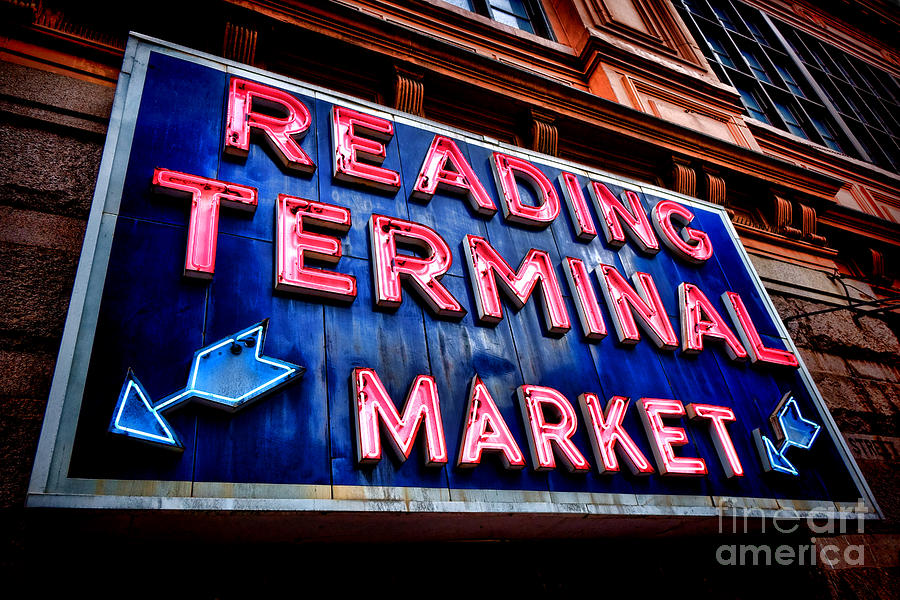 Reading Terminal Market Neon Sign Photograph by Olivier Le Queinec