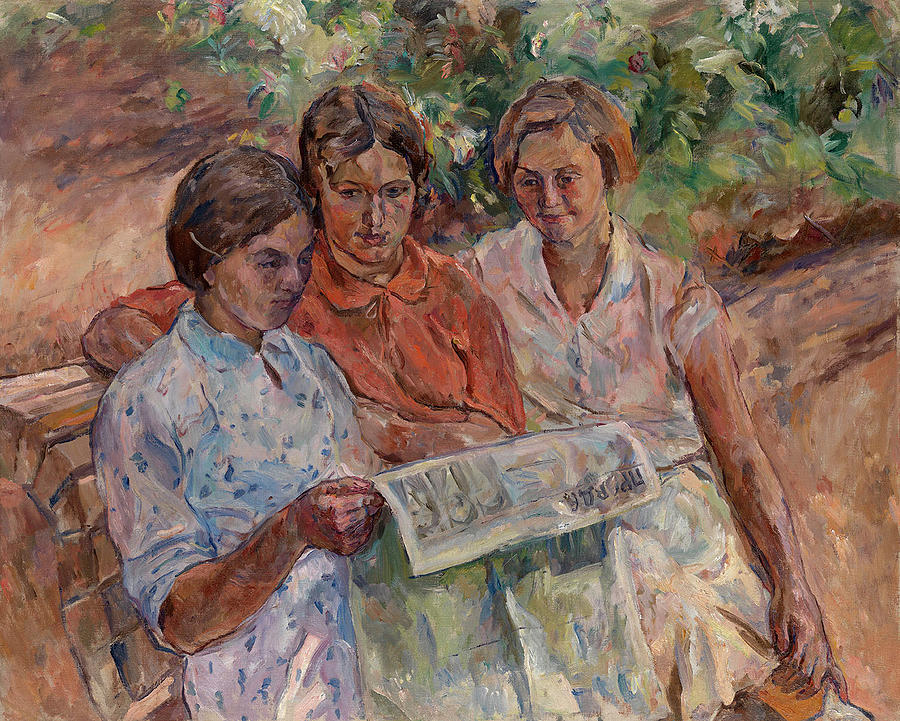 Reading the Newspapers Painting by Aristarkh