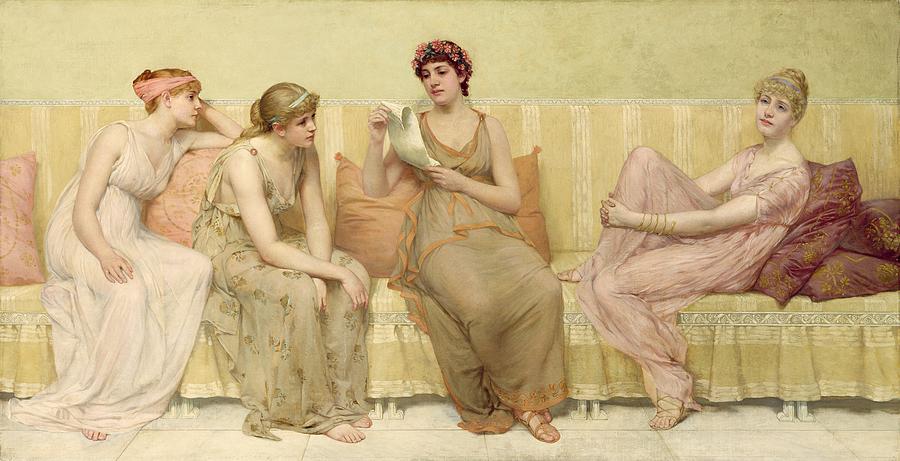 Greek Painting - Reading the Story of Oenone by Francis Davis Millet