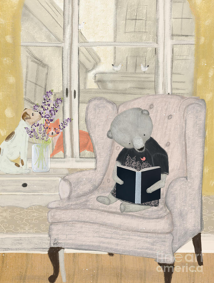 Bear Painting - Reading Time by Bri Buckley