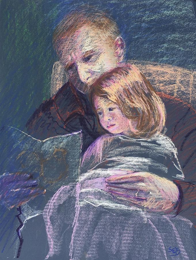 Portrait Painting - Reading with Poppy by Susan E Brooks Portrait Painting - Reading with Poppy by Susan E Brooks