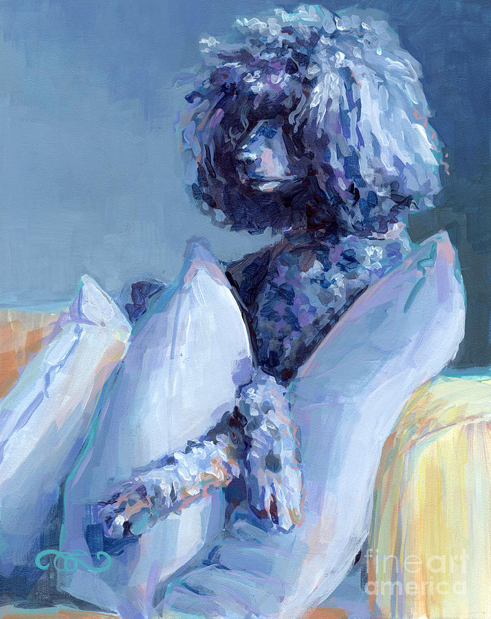 Black Dog Painting - Ready For Her Closeup by Kimberly Santini Black Dog Painting - Ready For Her Closeup by Kimberly Santini