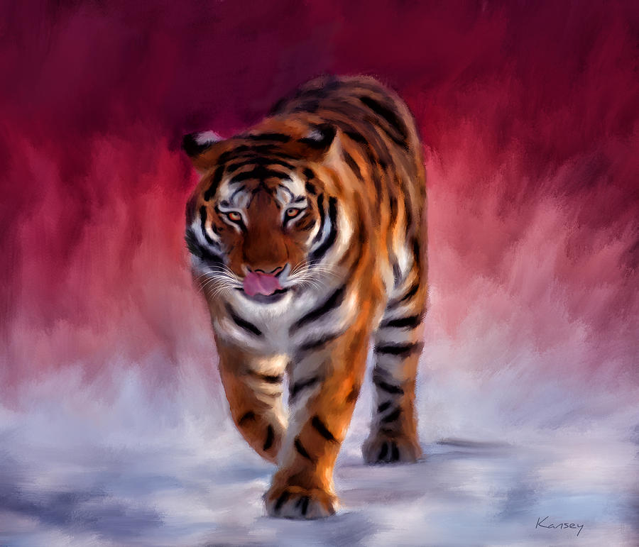 Wildlife Painting - Ready for hunting by Johanne Dauphinais