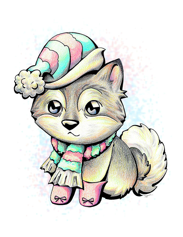 READY FOR WINTER Alaskan Malamute Drawing by Sipporah Art and Illustration