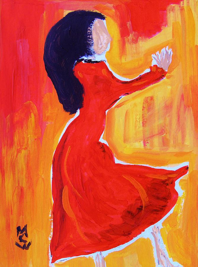 Girl Painting - Ready to Tango by Mary Carol Williams