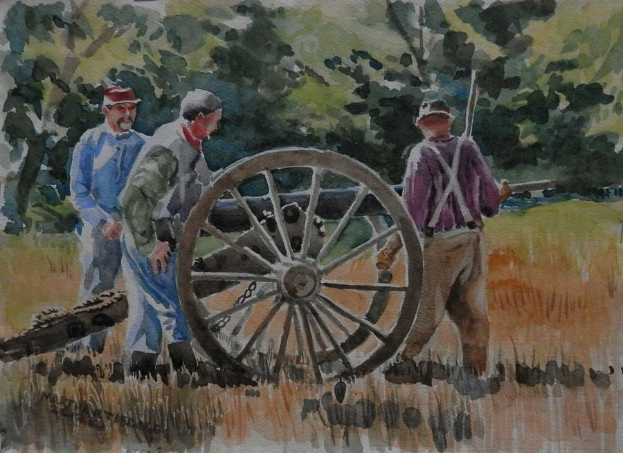Readying the Cannon Painting by Martha Tisdale