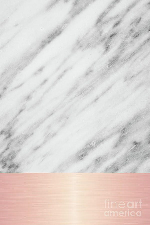 Real Italian Marble and Pink Mixed Media by Emanuela Carratoni