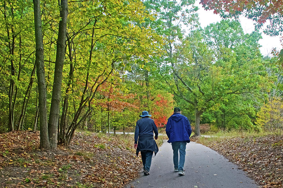 Real Men Walk the Trail to North Beach Park in Ottawa County, Michiga Photograph by Ruth Hager