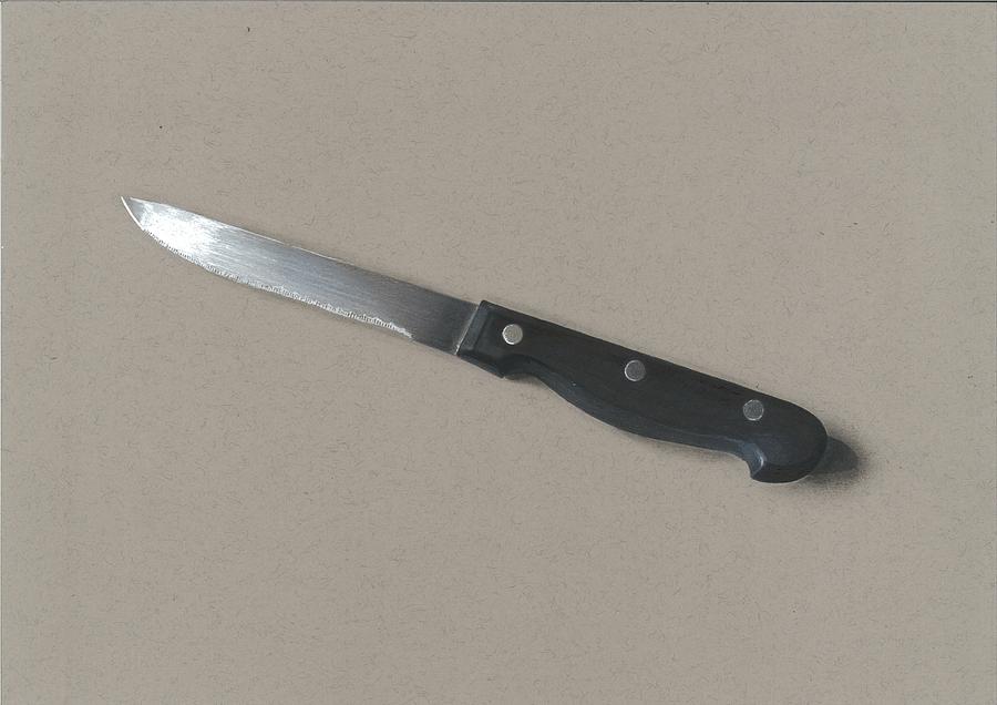 Realistic Painting - Realistic Drawing Of Knife  by Sushant S Rane