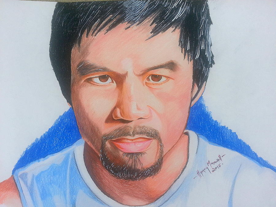 Realistic Drawing Of Manny Pacquiao Painting by Henry Maxwell