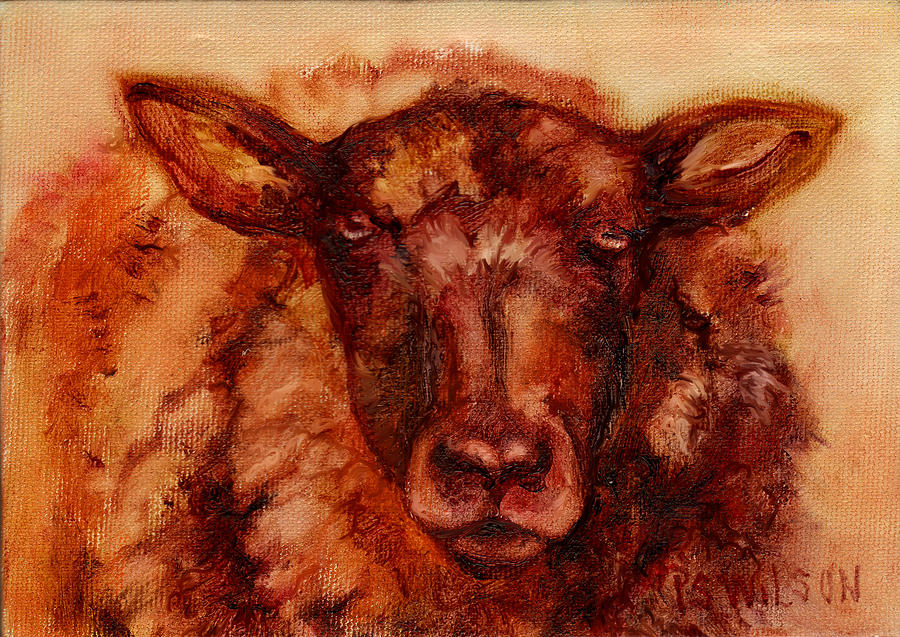 Sheep Painting - Really Wooly by Peggy Wilson