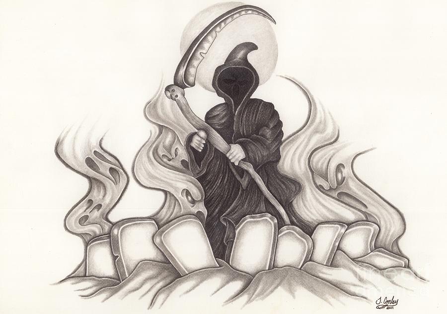 Premium Vector | The grim reaper illustration, hand drawn