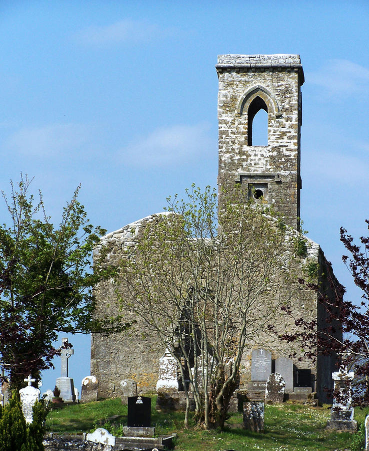 Landscape Photograph - Rear View Fuerty Church and Cemetery Roscommon Ireland by Teresa Mucha