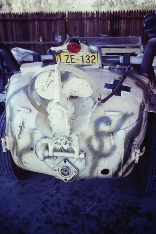 Rear view of Barry Sadlers 1941 VW amphibian in color Tucson Arizona 1971  Photograph by David Lee Guss