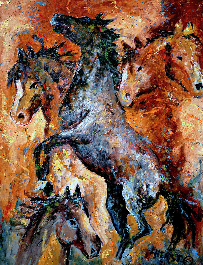 Rearing Horses by LC Herst Rearing Horses by LC Herst
