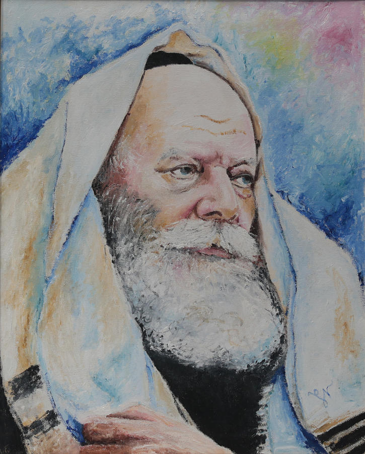 Rebbe Painting - Rebbe Praying by Miriam Leah Herman
