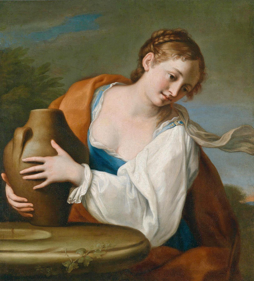 Rebecca at the Well Painting by Giovanni Domenico Cerrini