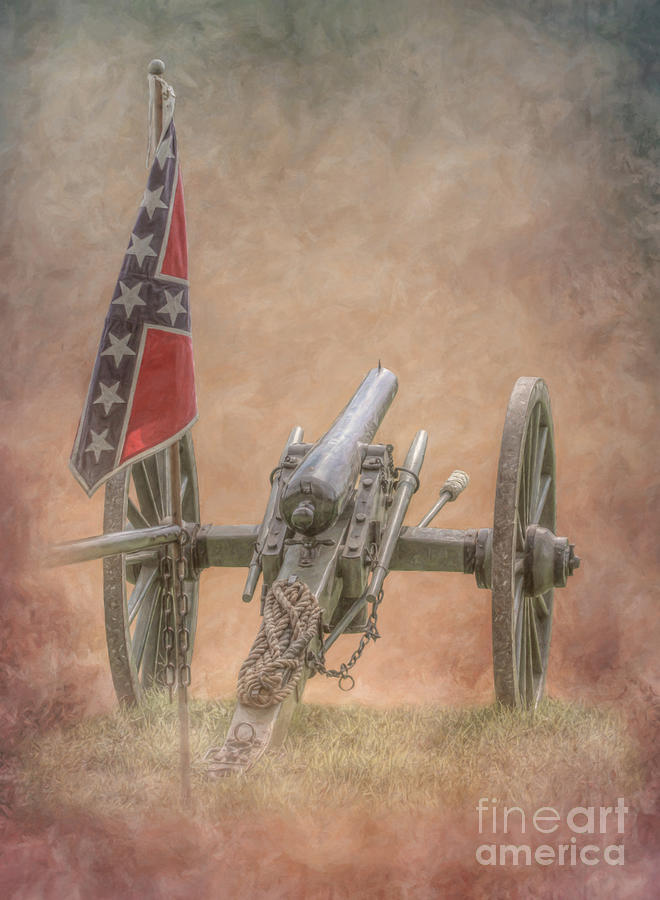 Rebel Flag and Cannon Digital Art by Randy Steele