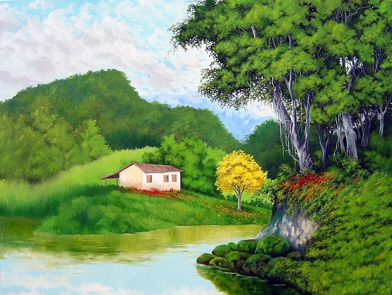 Recanto da solidao Painting by Antonio Gomes Comonian - Fine Art America